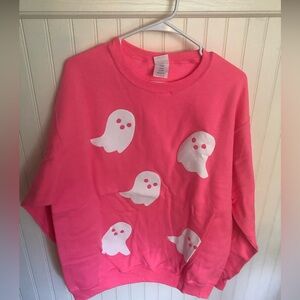 Pink Ghost Graphic Sweatshirt